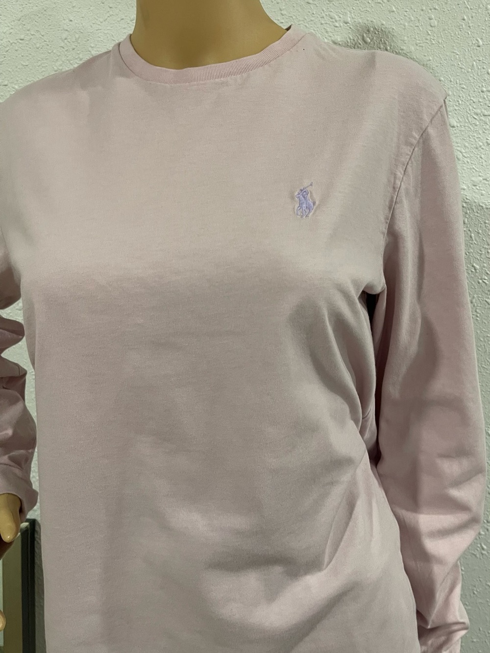 Polo by Ralph Lauren Pastel Pink Long Sleeve Crewneck Tee